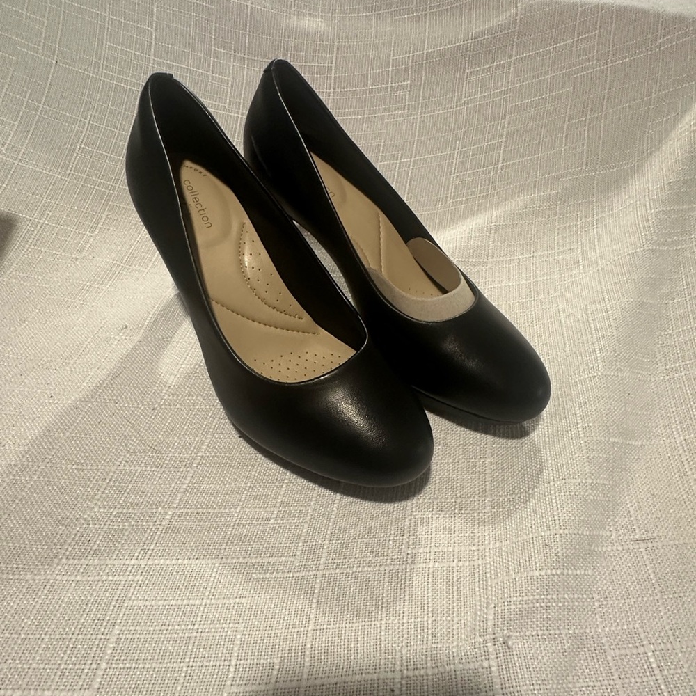 Clarks Black Leather Heels